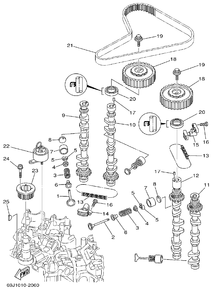 Yamaha A1 VALVE parts diagram